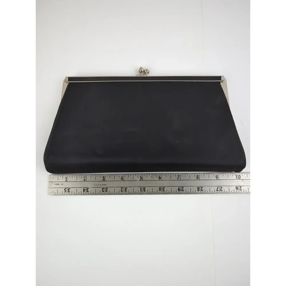Elegant Black Clutch with Silver Accents - Picture 6 of 10